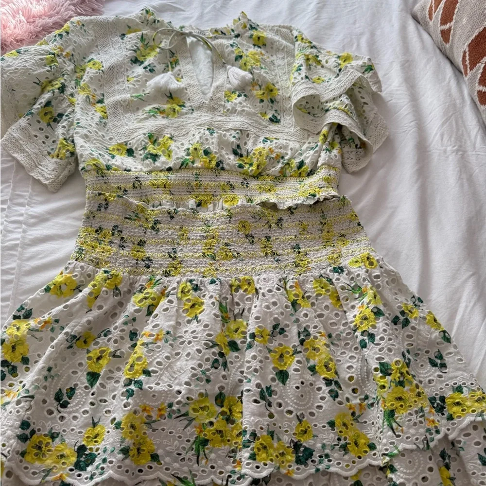 Alice + Olivia Tabitha Eyelet Set - Floral Crop Top (Large) & Skirt Set (10) - Picture 16 of 16